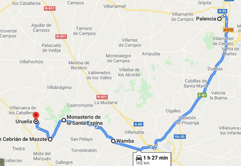 Mapa Ruta Arte Mozárabe Valladolid