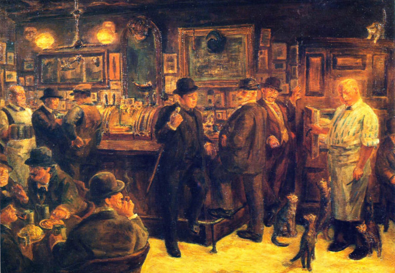 Interior de la taberna McSorley, cuadro del pintor John Sloan