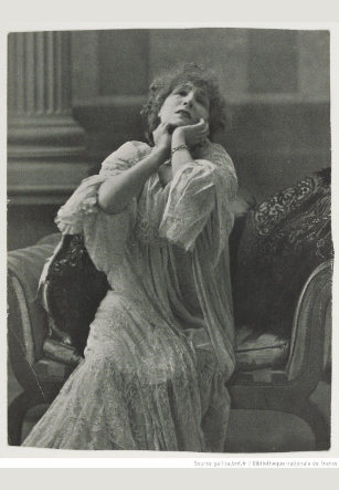 Sarah Bernhardt en La dama de las camelias. Representación teatral de 1882. Archivo de la Biblioteca Nacional de Francia. 