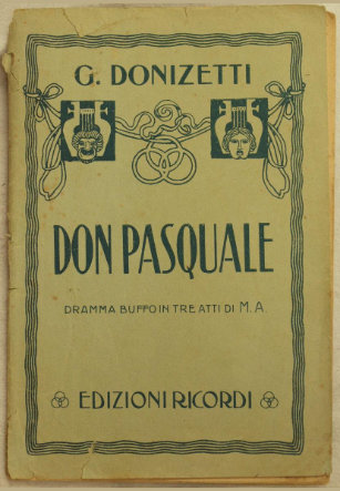 Partitura de Don Pasquale. Edición Ricordi.