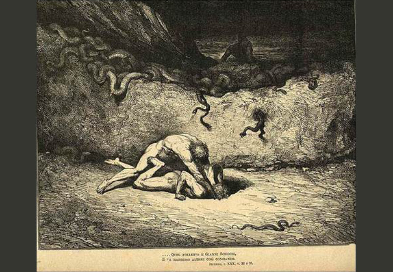 "Gianni Schicchi. Inferno. Canto XXX" de Gustave Doré